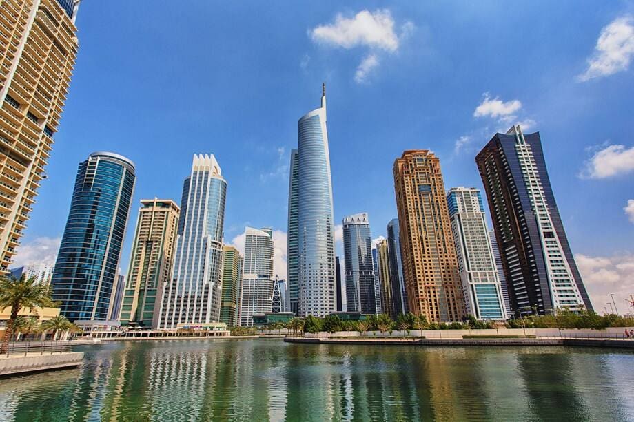 Image showing a landscape view of Jumeirah Lake Towers(JLT)