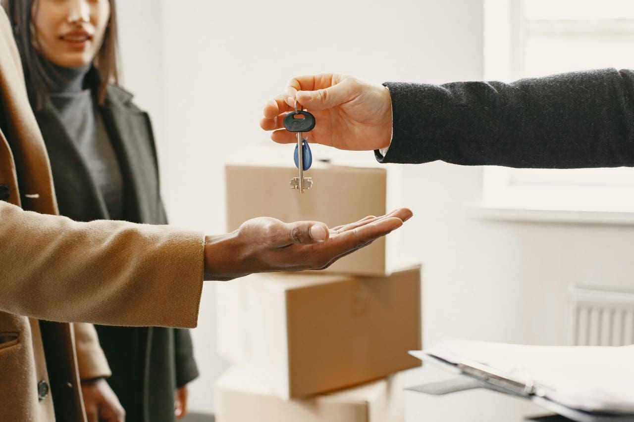 Image showing a property owner receiving house keys