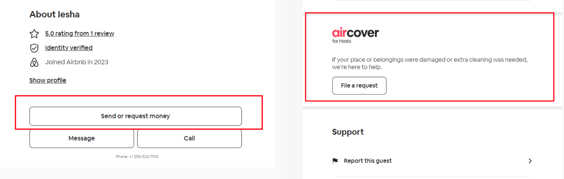 Image showing how to file an Airbnb damage claim request