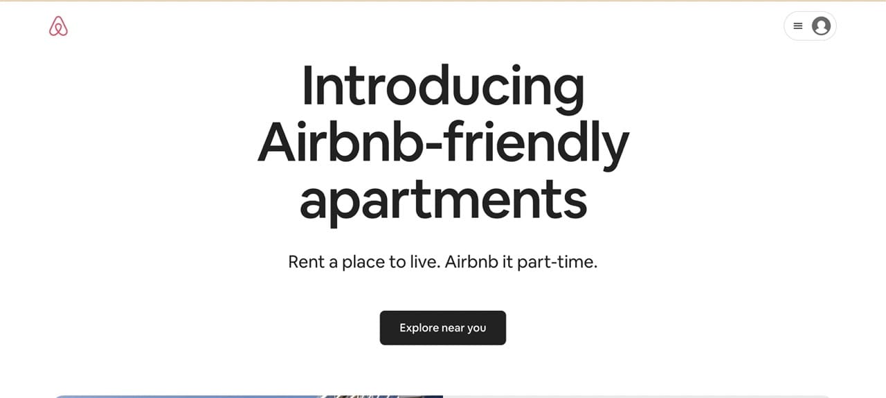 Image showing a page on airbnb that favours subletting opportunities 