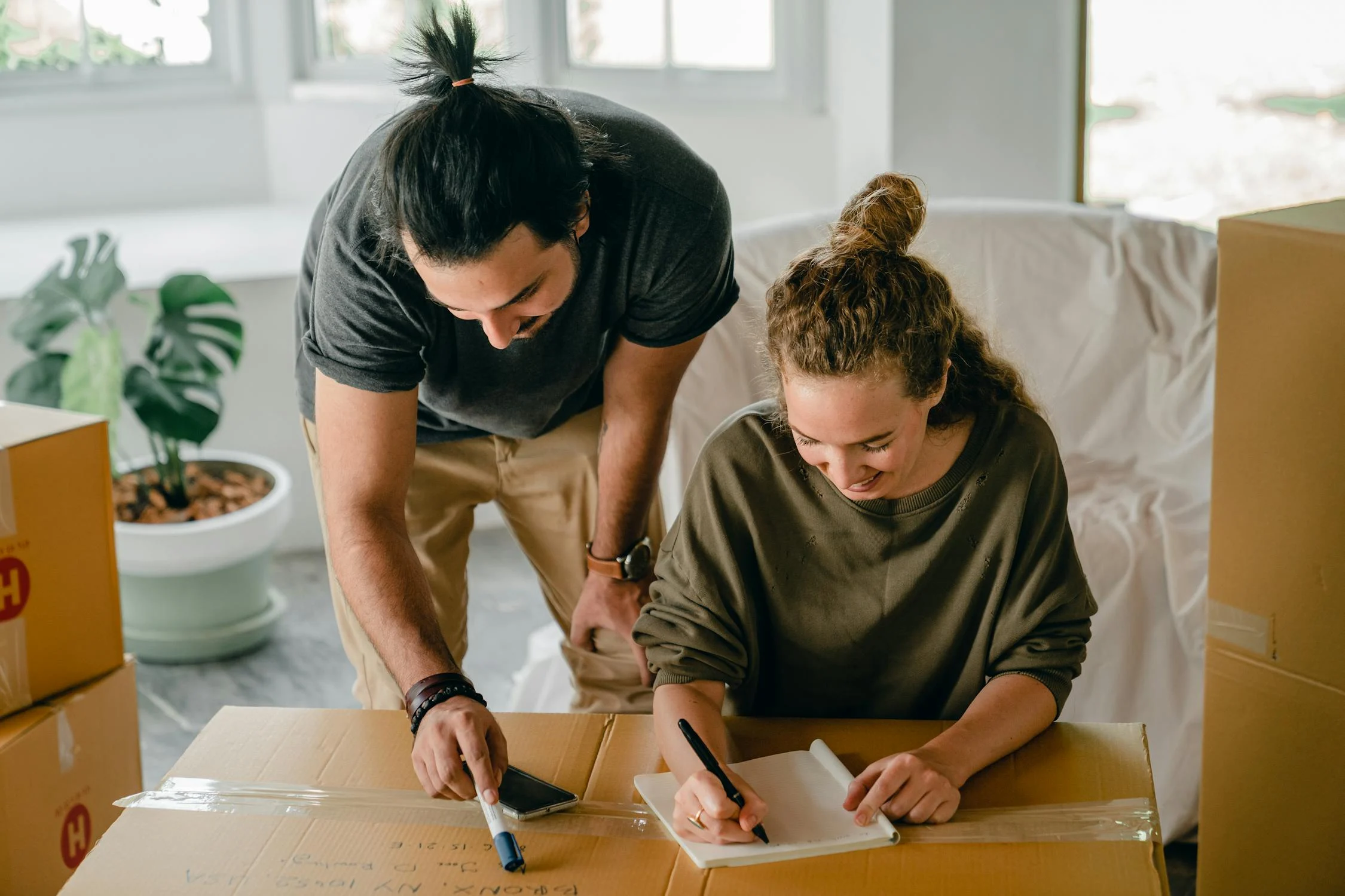 Image showing a couple going over a checklist