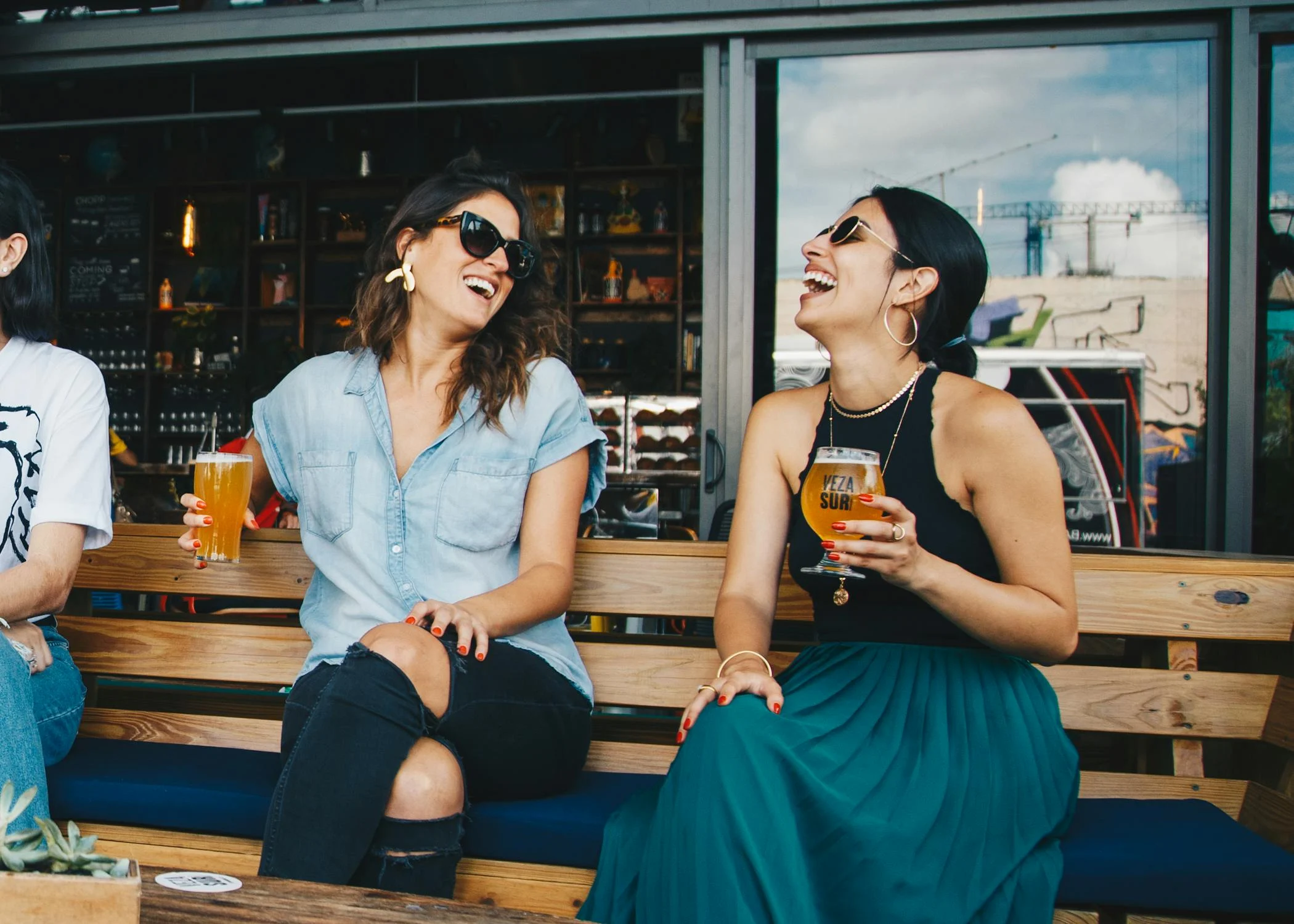 Women having a happy time