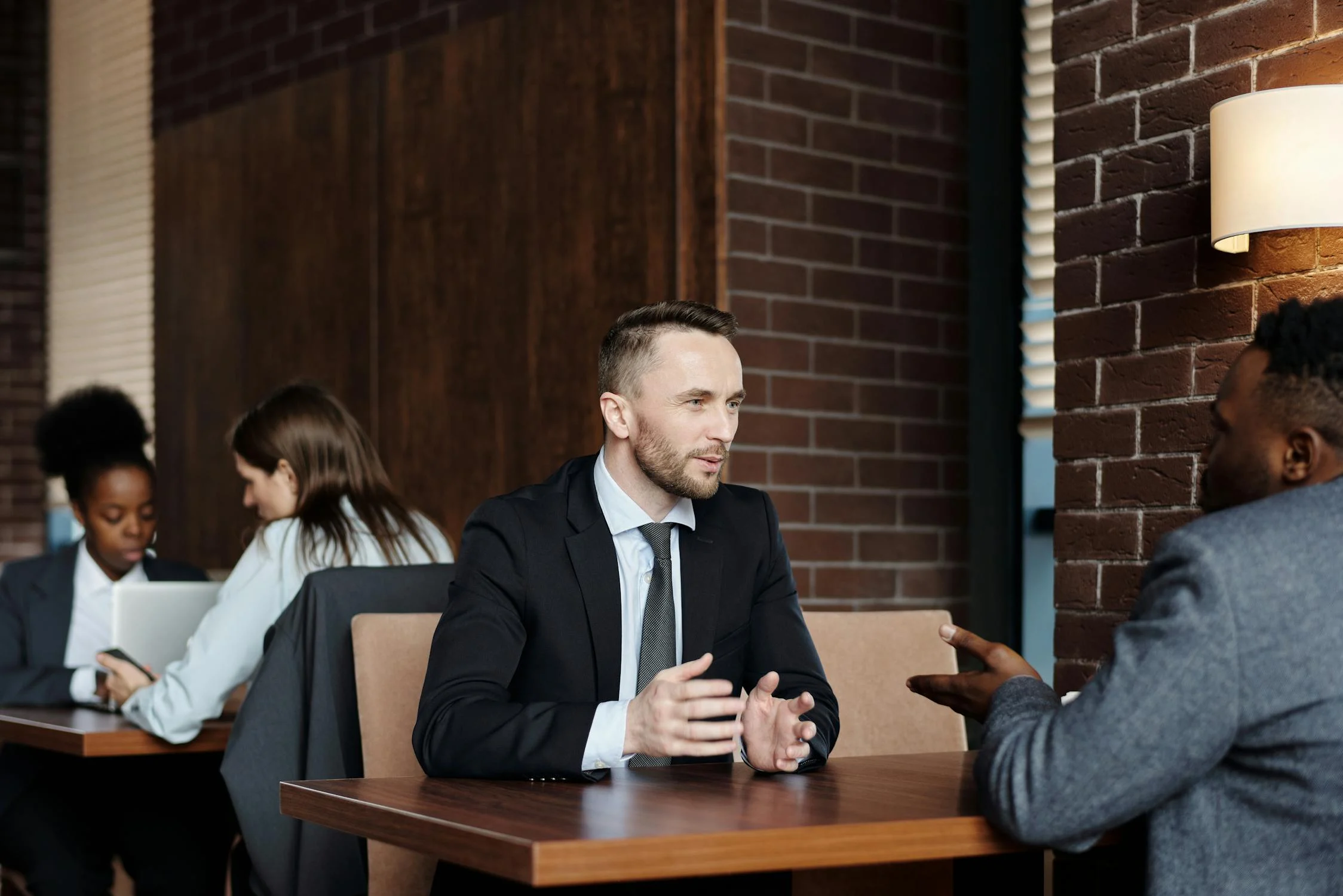 Photo showing a property manager communicating to a client