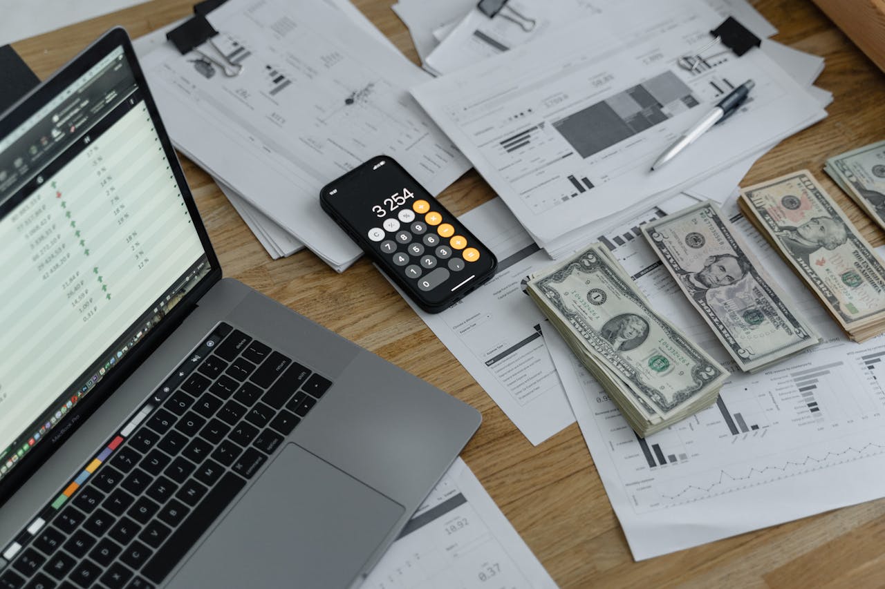 Image showing a property owner making calculations