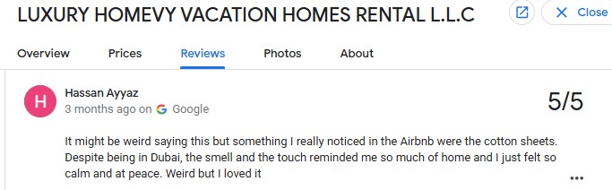Photo showing a positive review on Homevy's pristine bedding