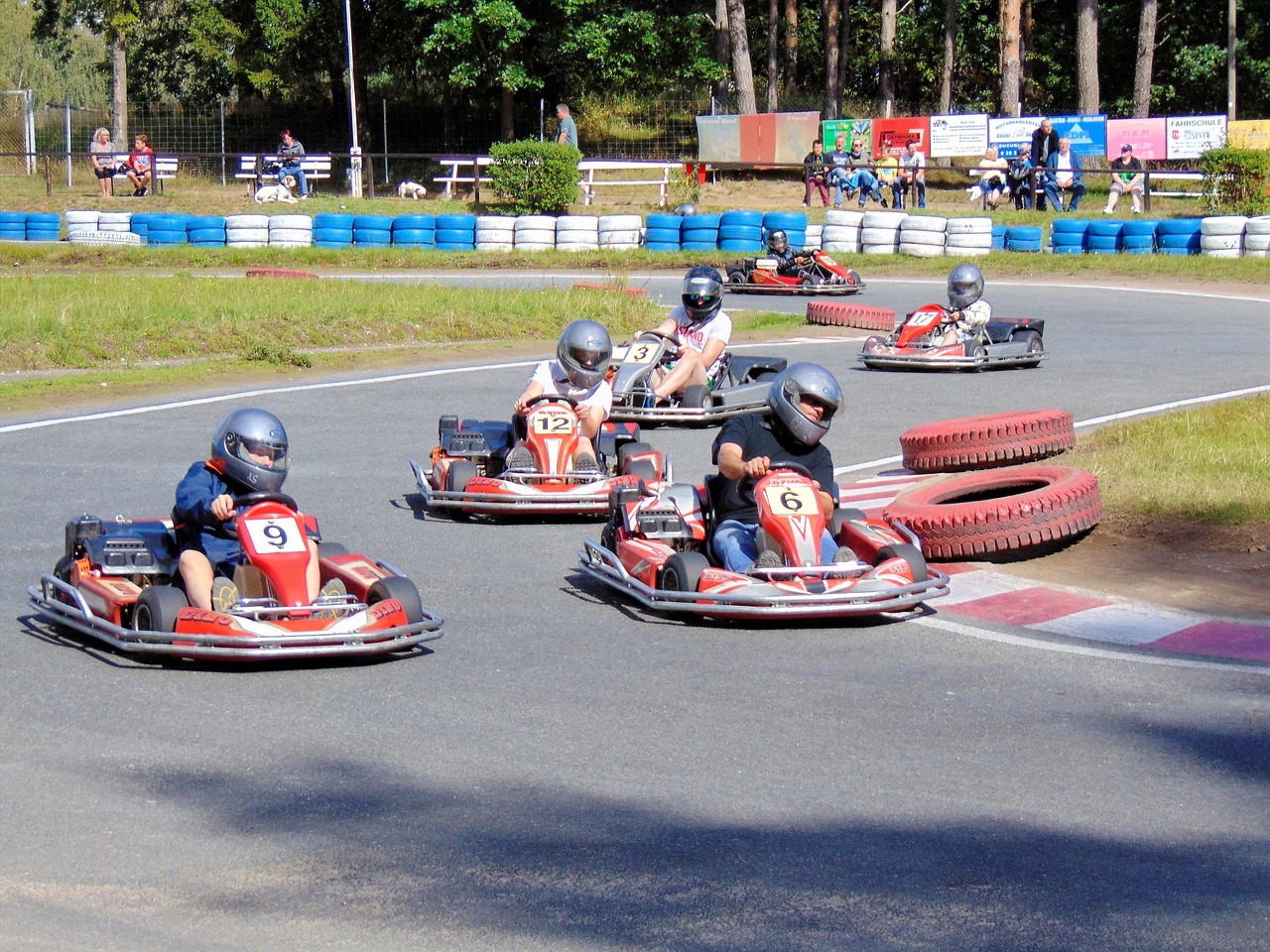 Image showing people go-karting near Amal Tower in Dubai Sports City