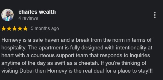 homevy positive guest review