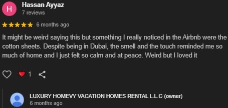 homevy positive guest review