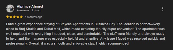 positive review of an apartment