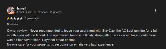 homeowner review of property maiantenance