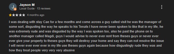 a negative review from guest 