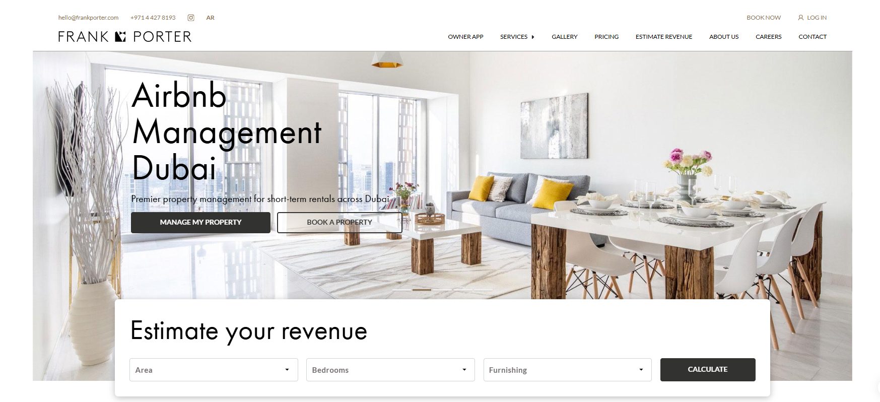 Photo showing the homepage of Frank Porter
