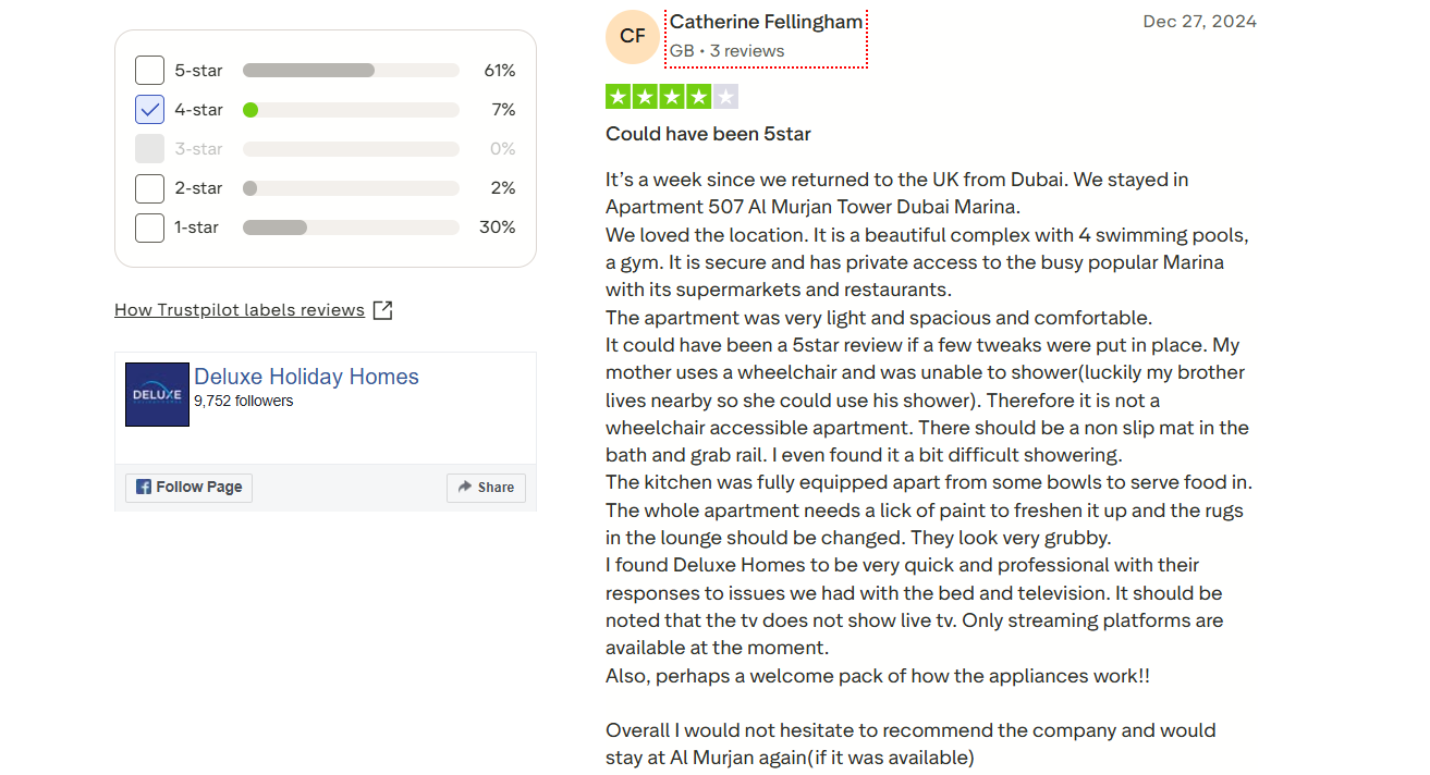 deluxe holiday homes Dubai review on property location and accessibilty
