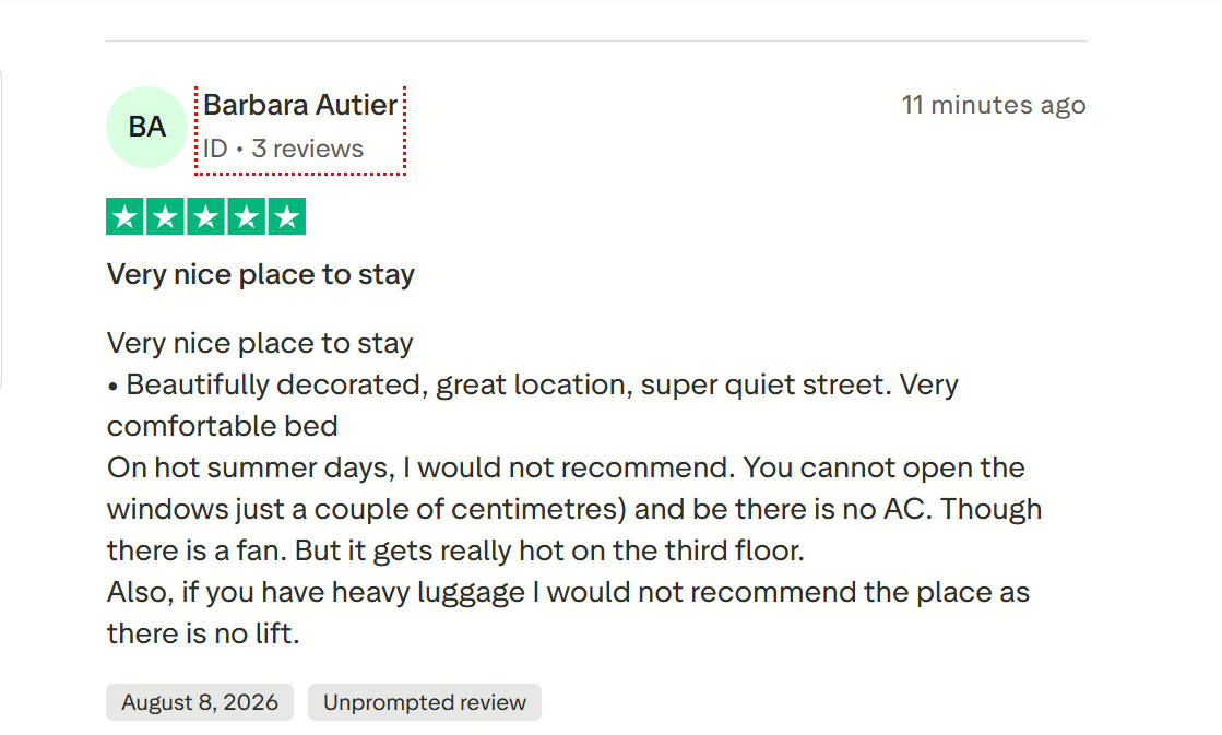 image showing a review