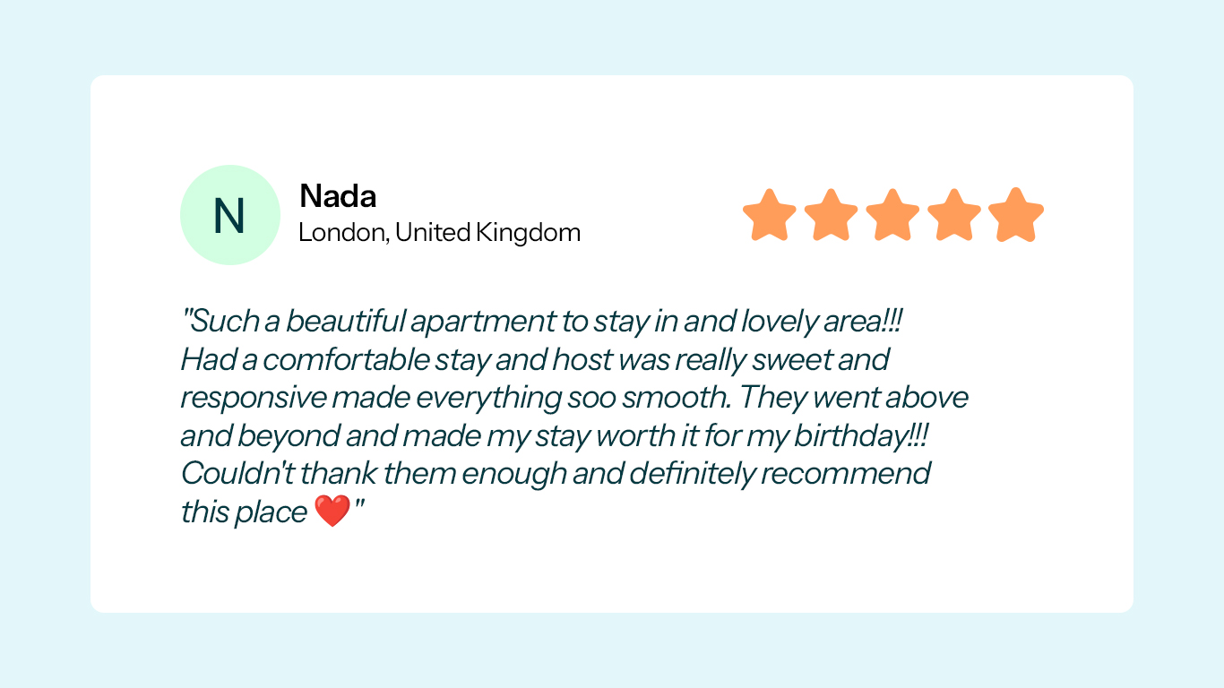 Image showing Homevy's favorite guest review of the month