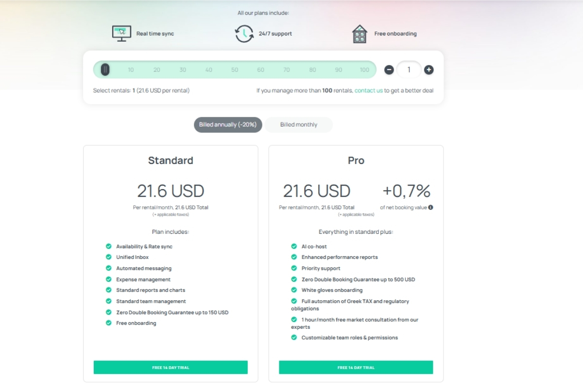 hosthub short term rental management software pricing
